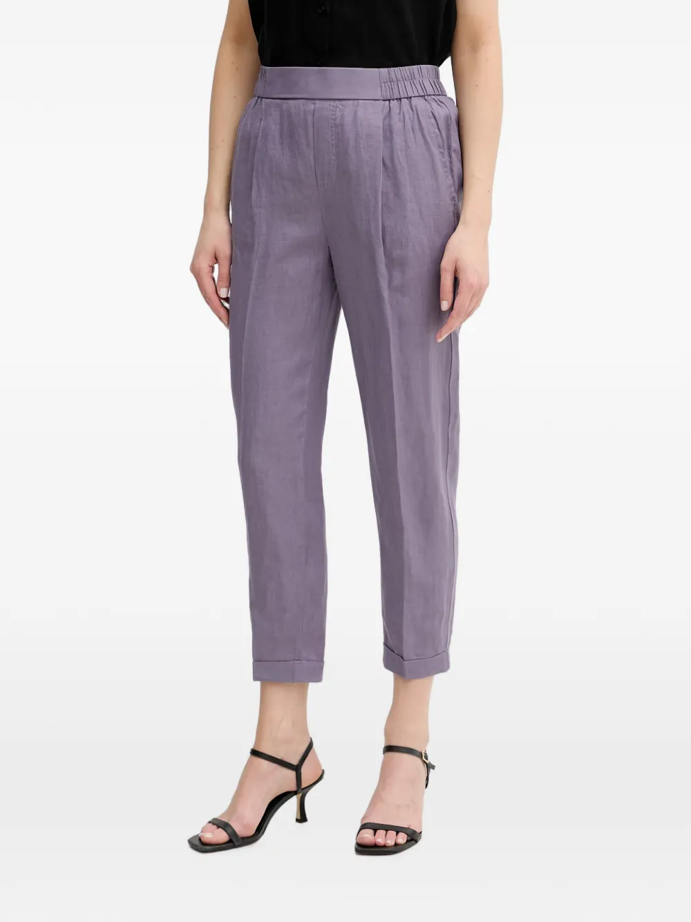 Benetton pantalon à ourlet retroussé - Violet