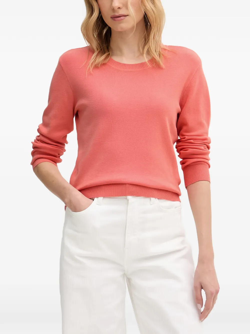 Benetton ribbed-trim sweater - Rosa