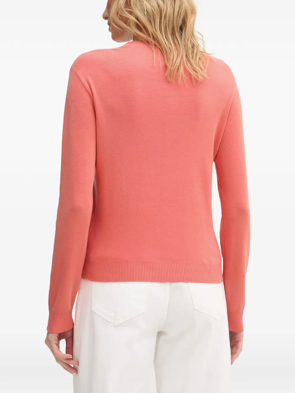 Benetton Trui met geribbelde afwerking Roze