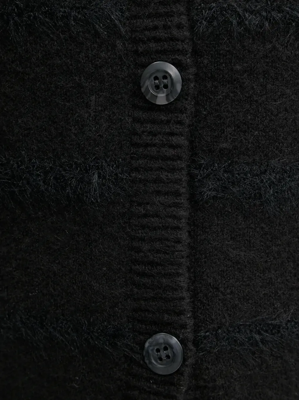 Vans Pluizig gebreid vest met V-hals Zwart