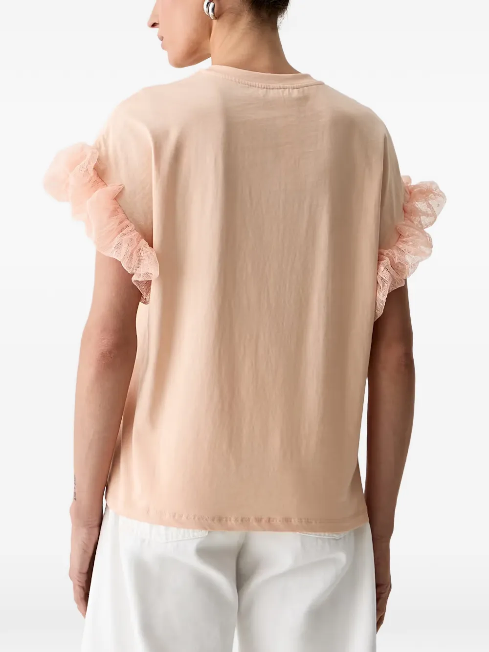 TWINSET T-shirt met ruchemouwen Roze