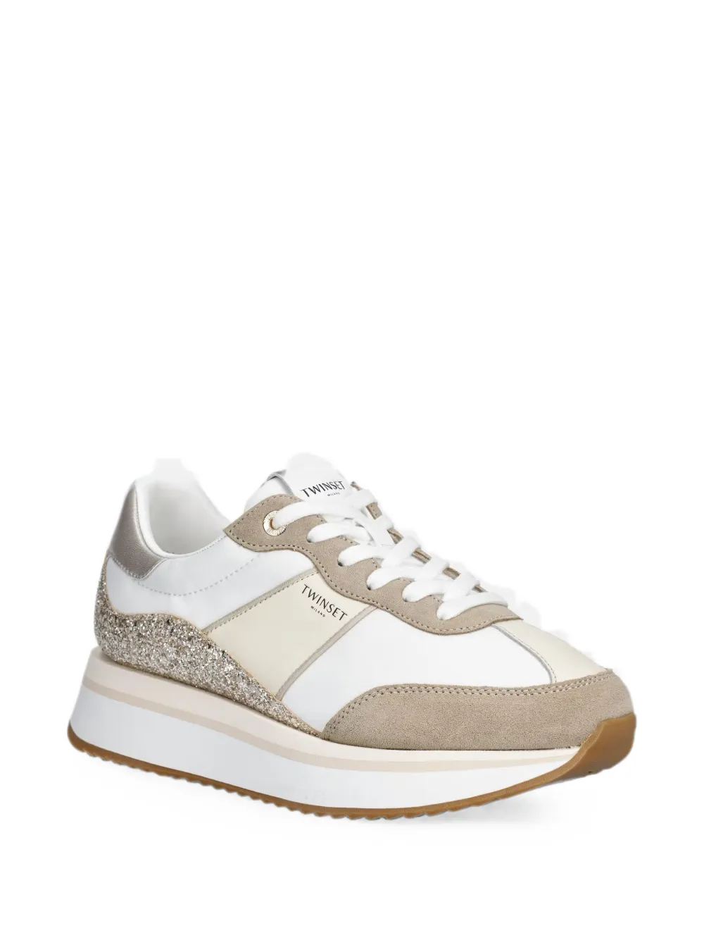TWINSET glitter-embellished platform sneakers Wit
