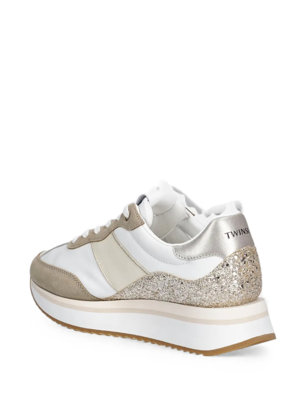 TWINSET glitter-embellished platform sneakers Wit