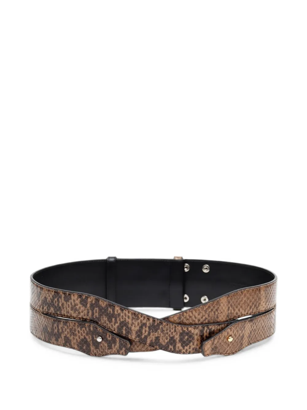 Jacquemus Snake-effect Wrap-around Belt In Brown