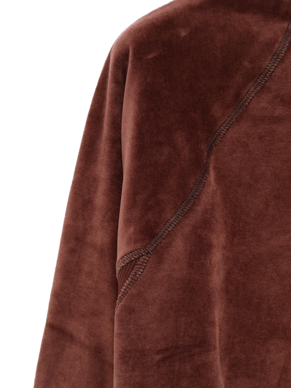 Baserange velvet high-neck sweatshirt Bruin