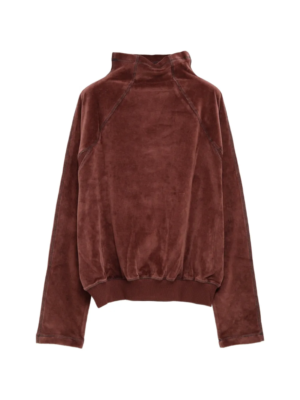 Baserange velvet high-neck sweatshirt Bruin