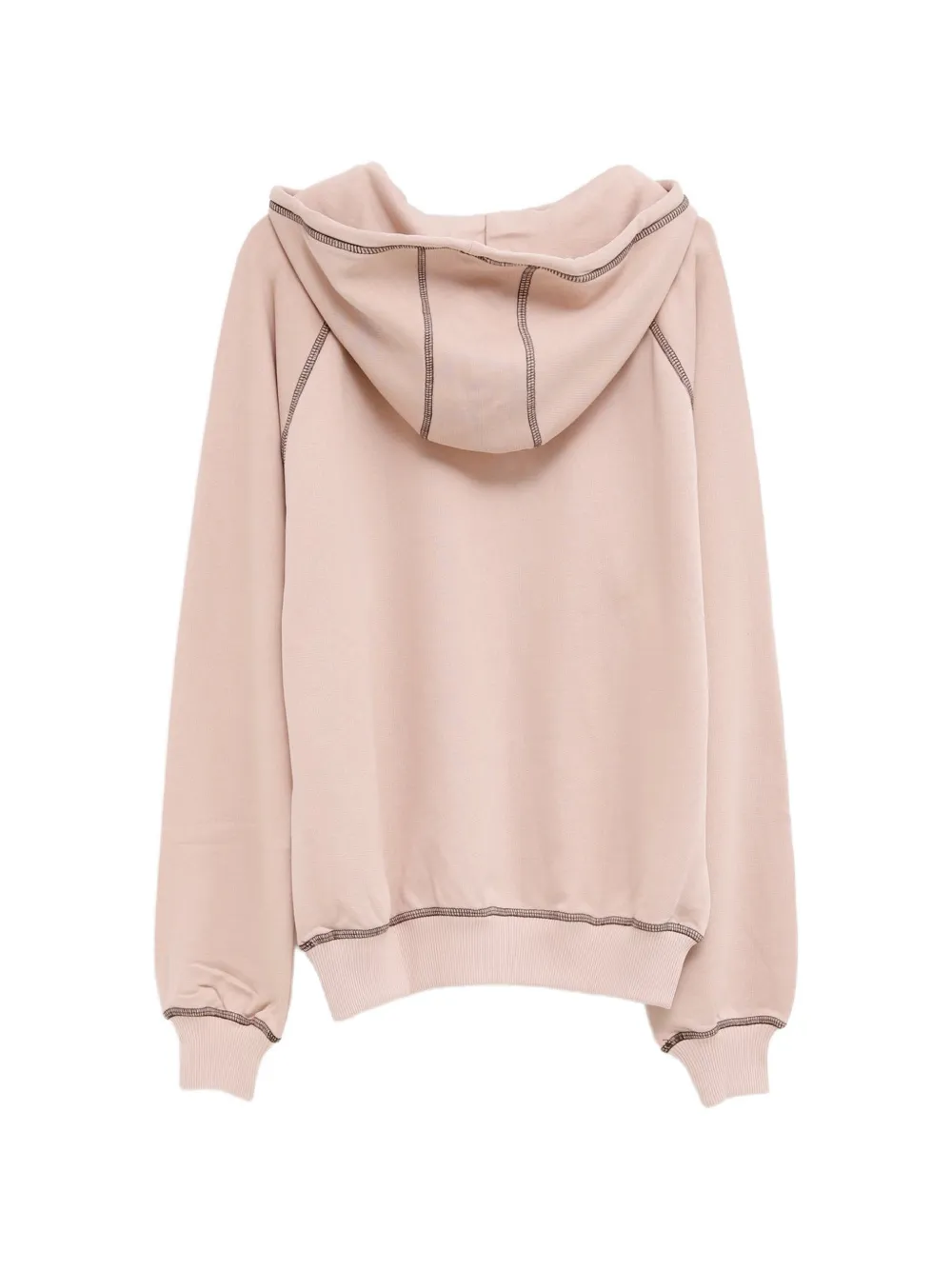 Baserange Fold hoodie met contrasterende stiksels en raglan mouwen Roze