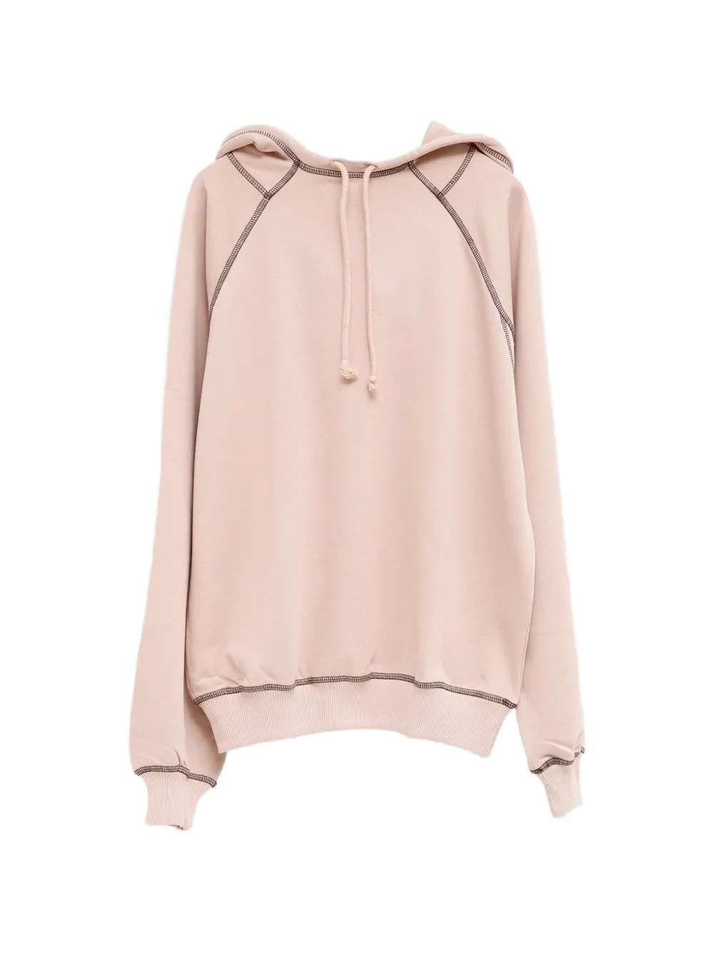 Baserange Fold contrast-stitch raglan-sleeve hoodie - Pink