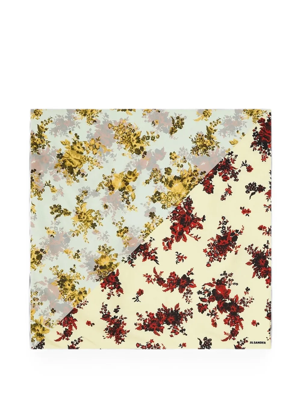 Jil Sander Foulard in seta a fiori - Toni neutri