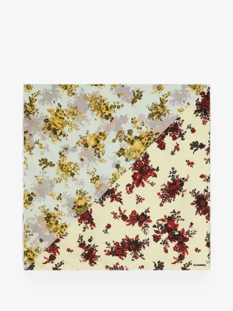 Jil Sander mascada de seda con estampado floral