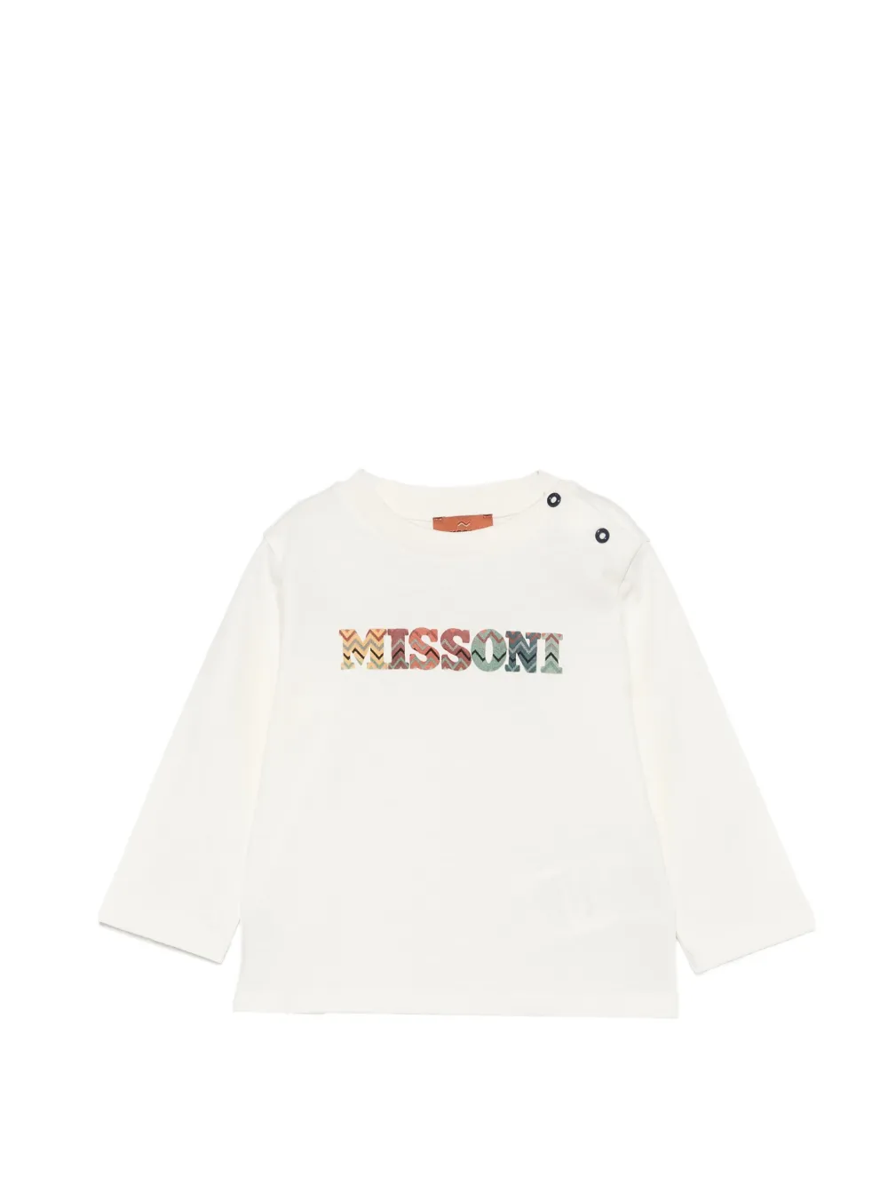 Missoni Kids logo-print long-sleeve T-shirt - Toni neutri
