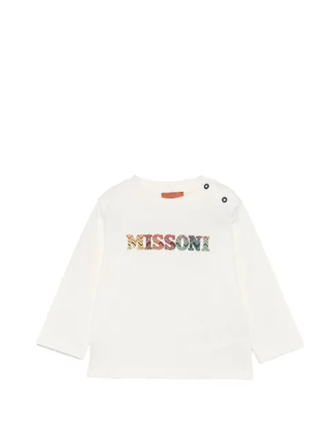 Missoni Kids playera manga larga con logo estampado
