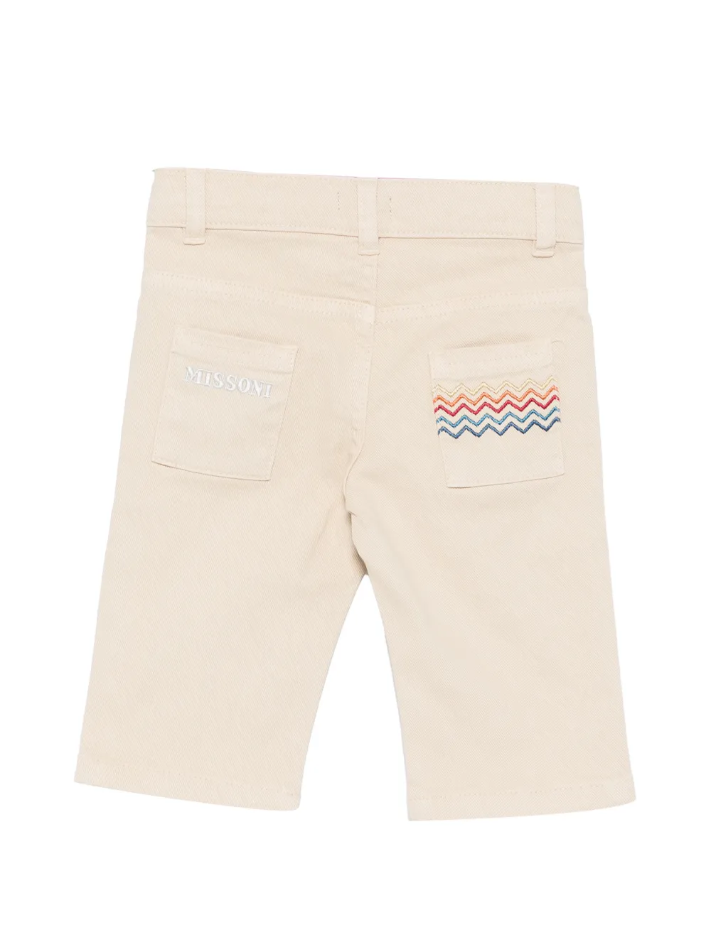 Missoni Kids Broek met zigzag-borduurwerk Beige