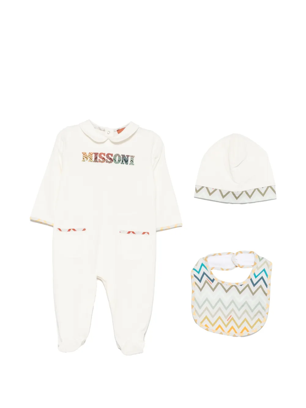 Missoni Zigzag-print Babygrow Set In Neutral