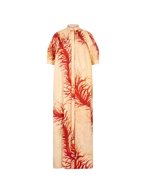 F.R.S For Restless Sleepers Mete coral-print fil-coupé maxi dress