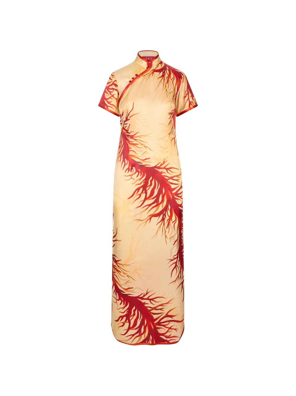 F.r.s For Restless Sleepers Eutenea Leaf-print Short-sleeve Maxi Dress In Multi