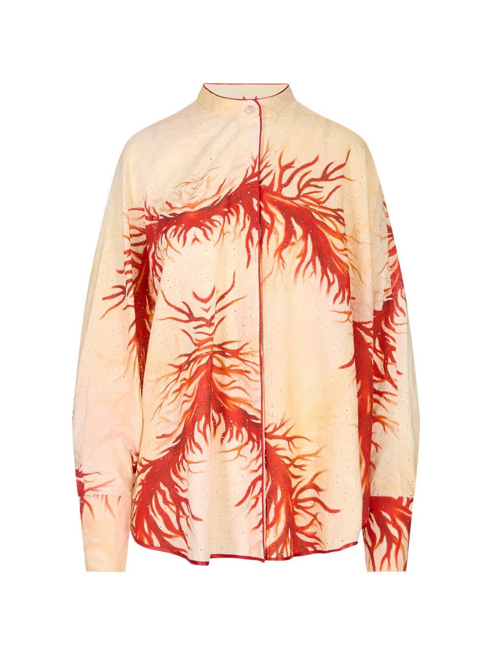 F.R.S For Restless Sleepers Areto. broderie-anglaise coral-print shirt - Toni neutri