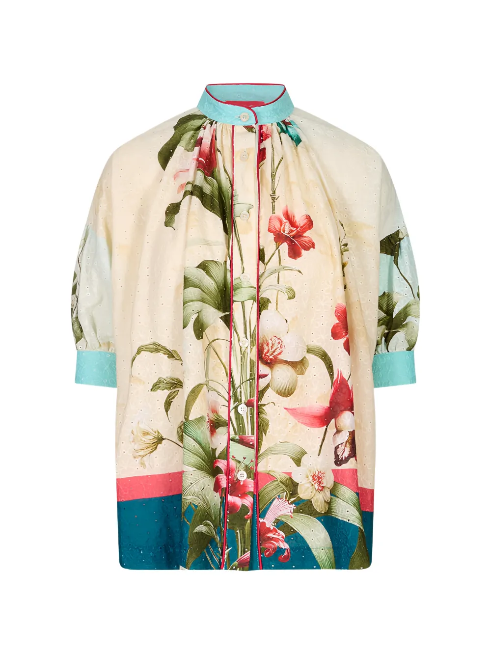 F.R.S For Restless Sleepers Ploto floral-print broderie-anglaise blouse - Toni neutri