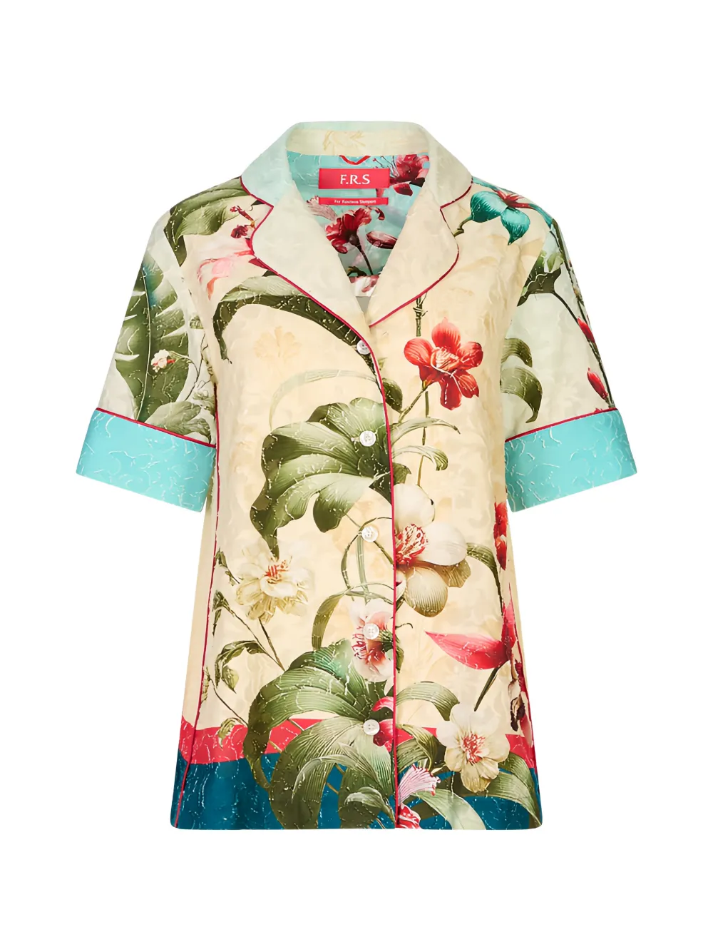 F.R.S For Restless Sleepers Bendis floral-print fil-coupé shirt - Toni neutri
