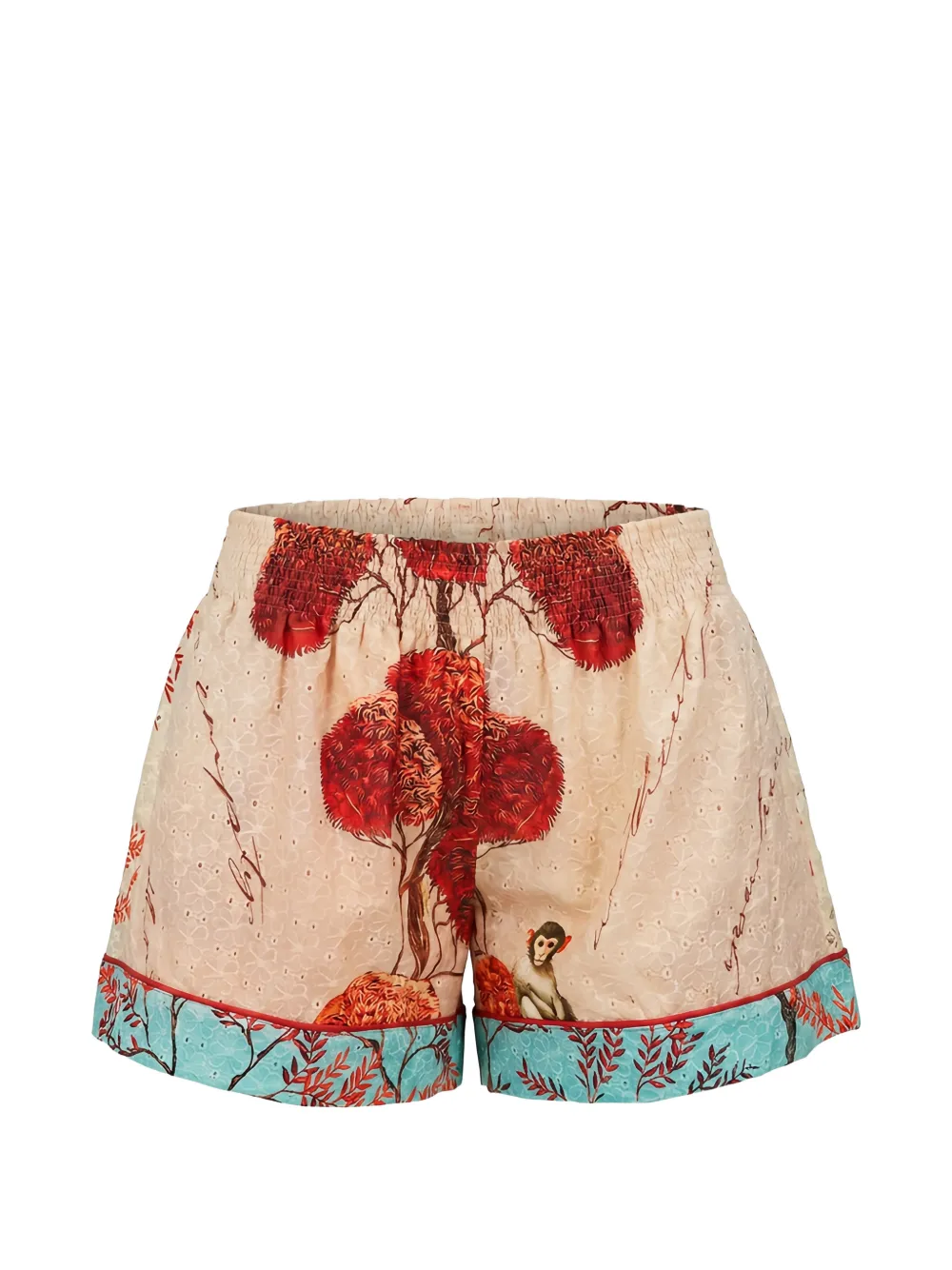 F.R.S For Restless Sleepers broderie-anglaise graphic-print shorts - Toni neutri