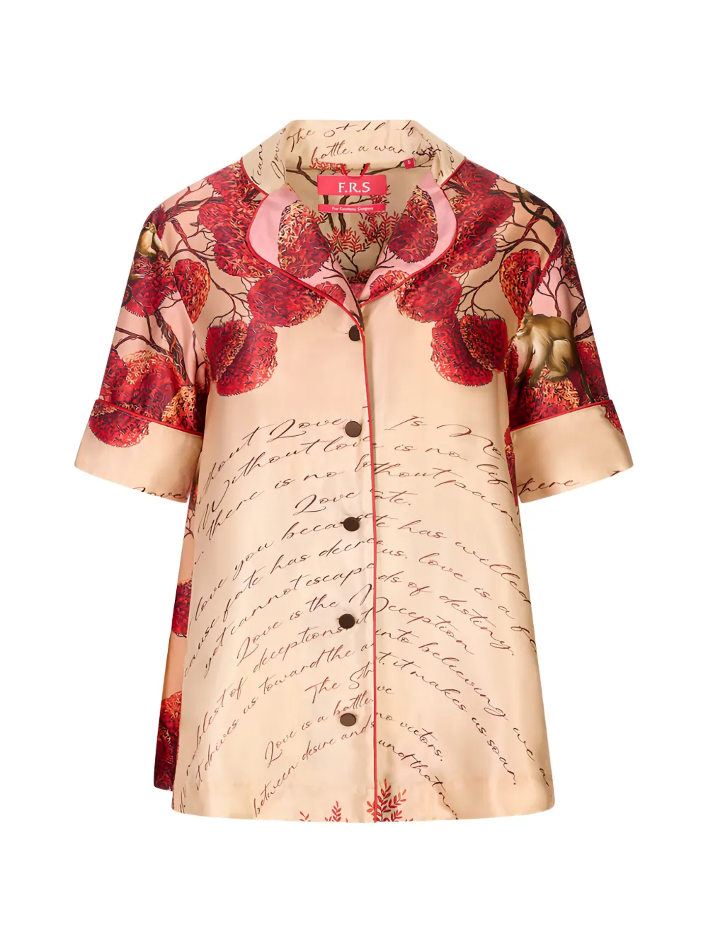 F.R.S For Restless Sleepers graphic-print silk shirt - Toni neutri