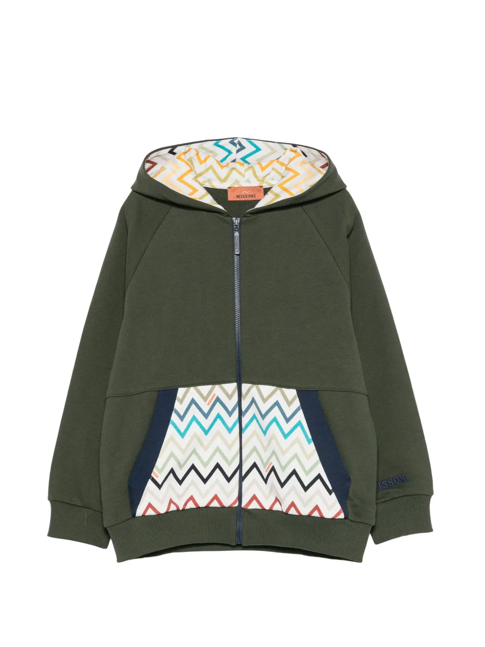 Missoni Kids zip-fastening hoodie - Verde