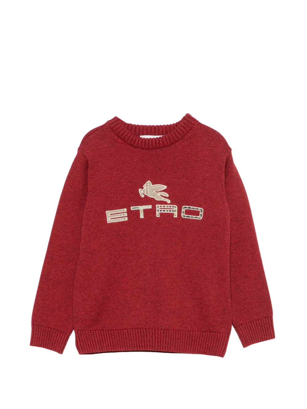 ETRO KIDS Pegaso logo-embroidered sweater - Rosso