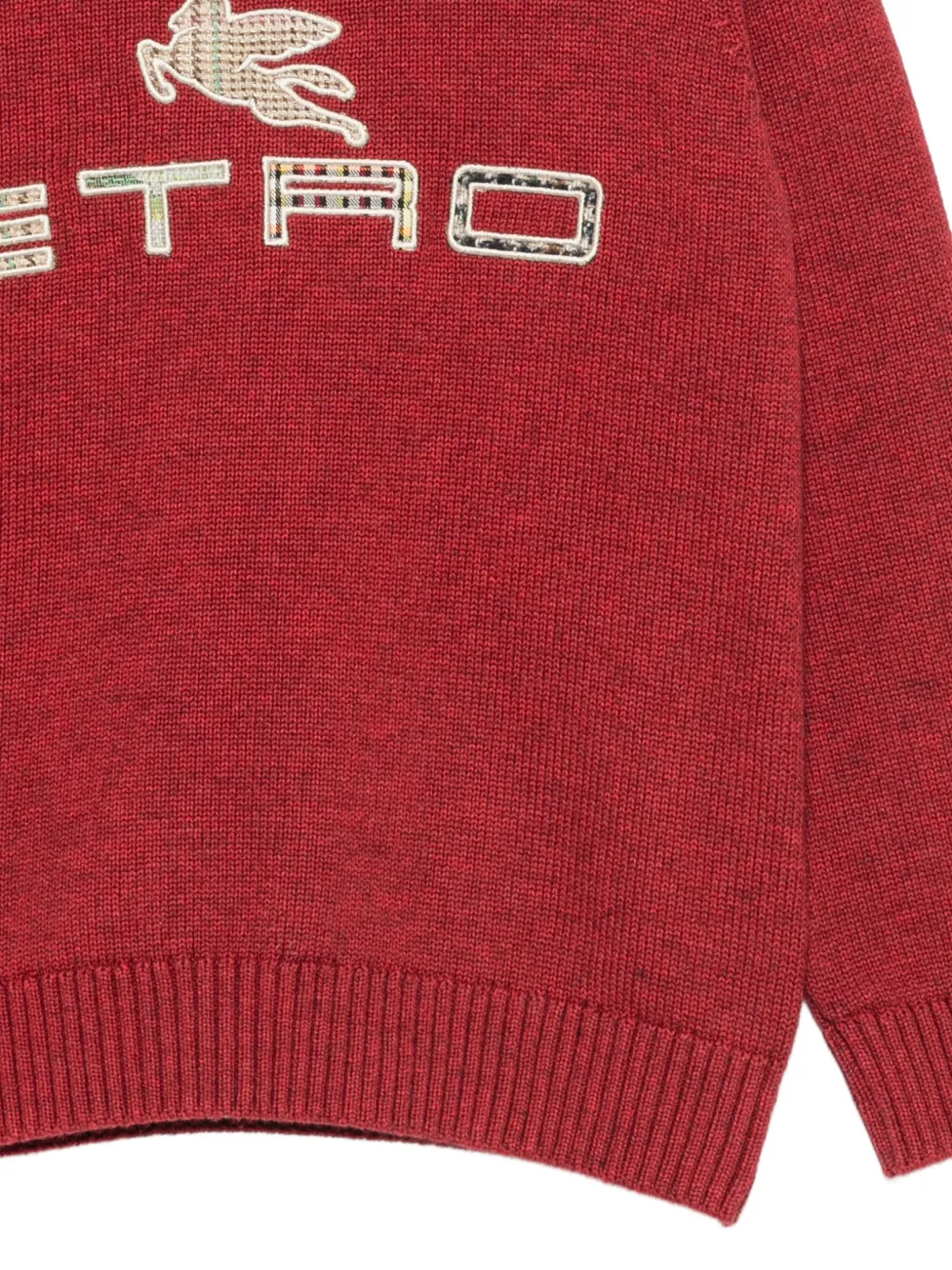 ETRO KIDS Pegaso trui met geborduurd logo Rood