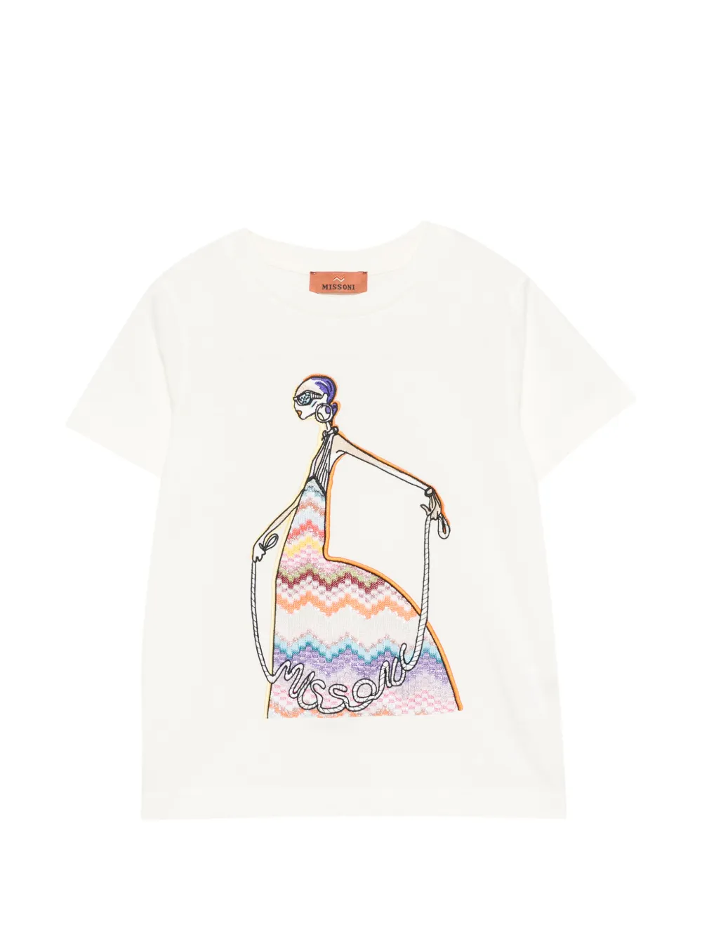 Missoni Kids embroidered T-shirt - Bianco