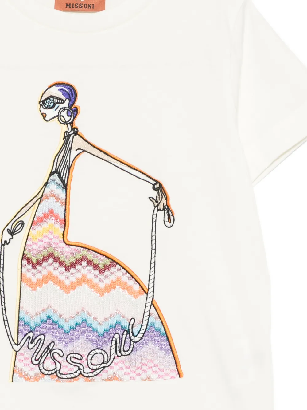 Missoni Kids T-shirt met grafische print Wit