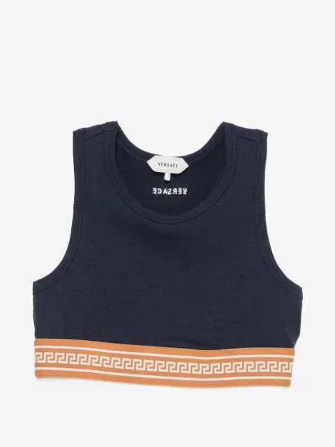 Versace Kids haut crop à galon à motif Greca