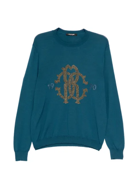 Roberto Cavalli logo-embroidered sweater