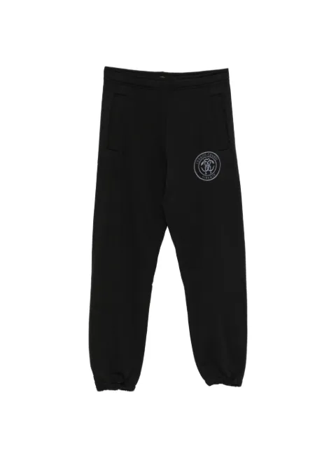 Roberto Cavalli logo teal embroidered pants