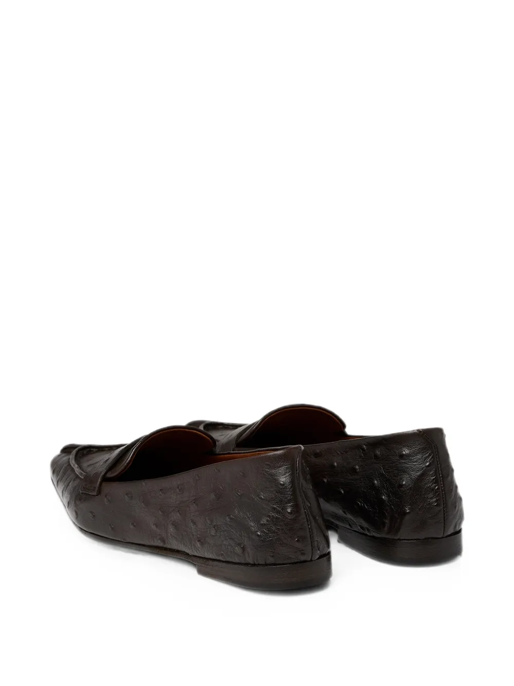 Marsèll ostrich-effect pointed-toe suede loafers Bruin