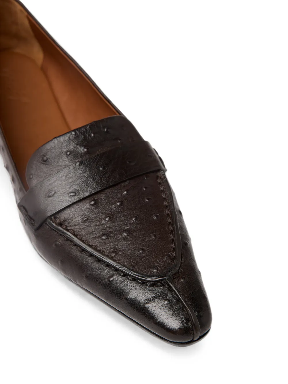 Marsèll ostrich-effect pointed-toe suede loafers Bruin