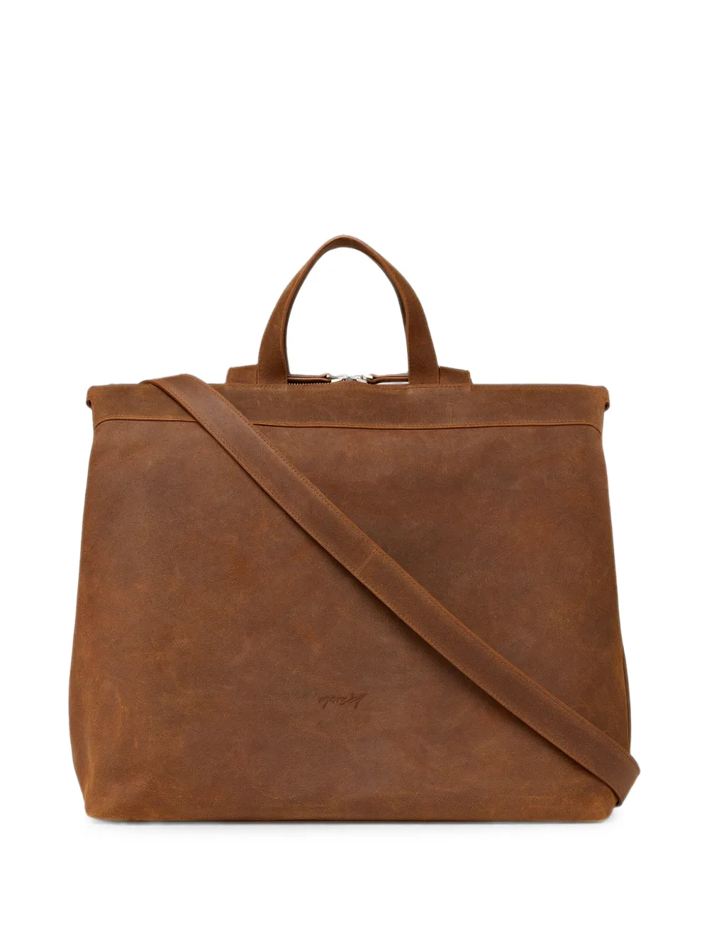 Marsèll Borso leren shopper met logo-reliëf Bruin