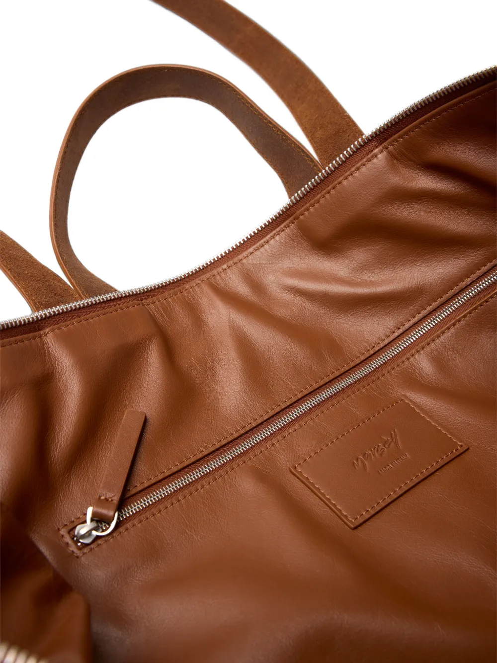 Marsèll Borso leren shopper met logo-reliëf Bruin