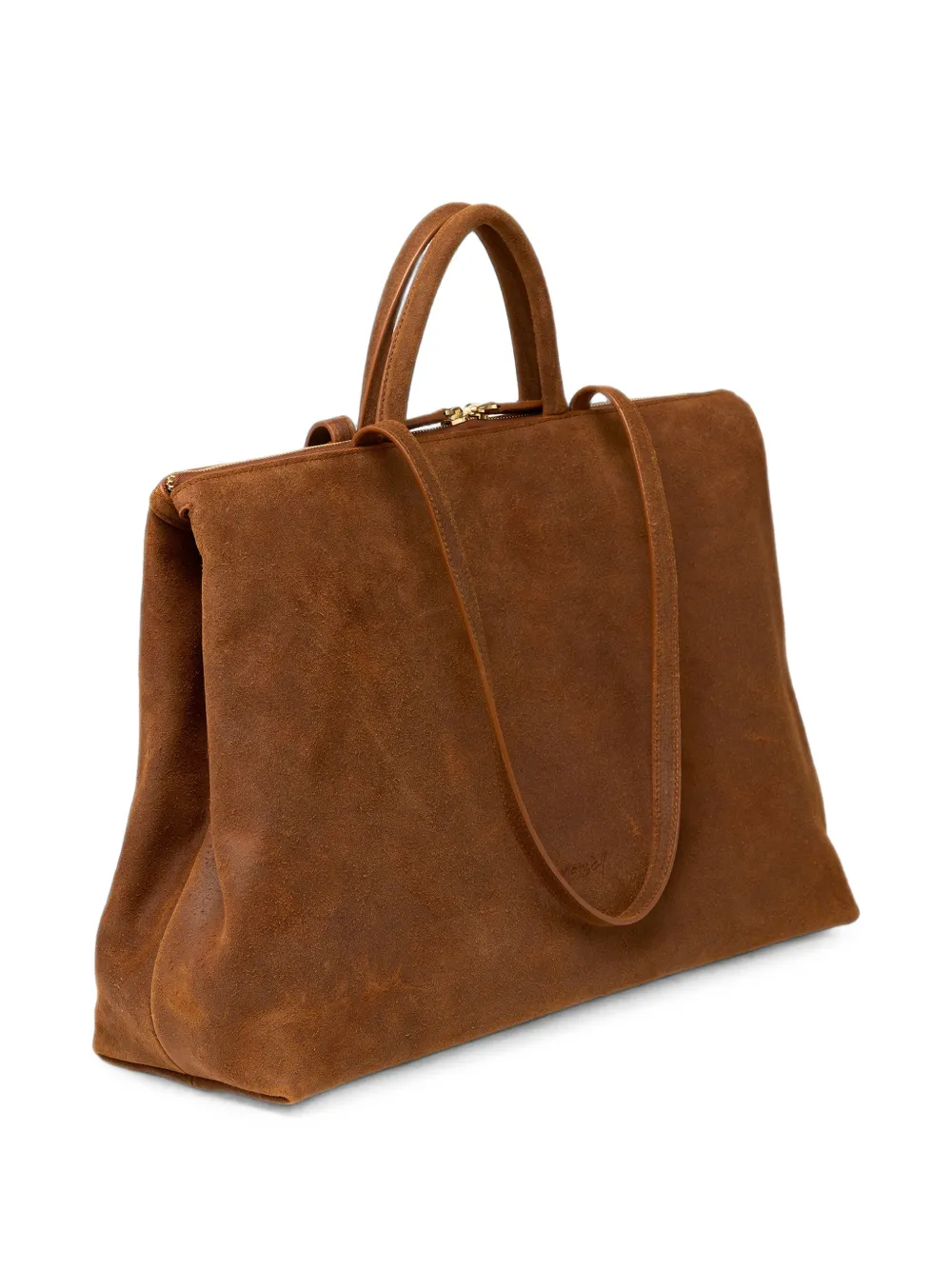 Marsèll 4 In Orizzontale shopper met suède afwerking en logo-reliëf Bruin