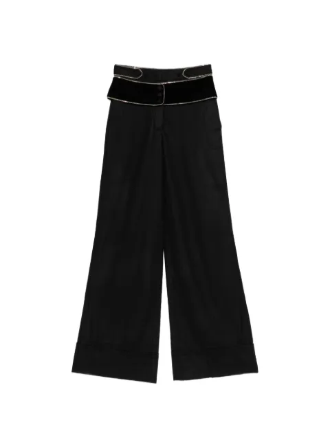Roberto Cavalli chain-trim velvet-waistband trousers