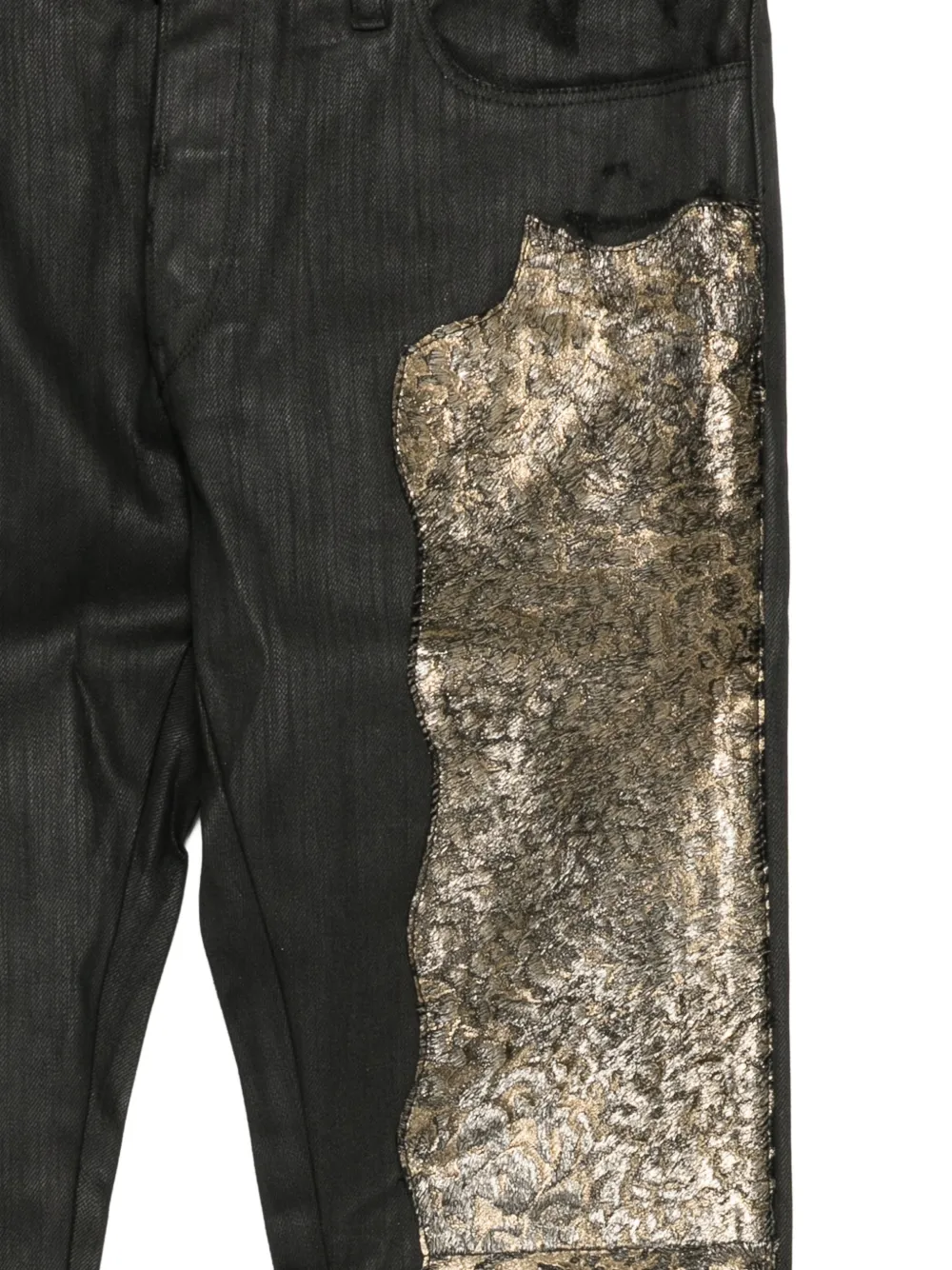 Roberto Cavalli Jeans met luipaardprint en metallic-effect Zwart