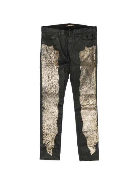 Roberto Cavalli leopard-print metallic-effect jeans