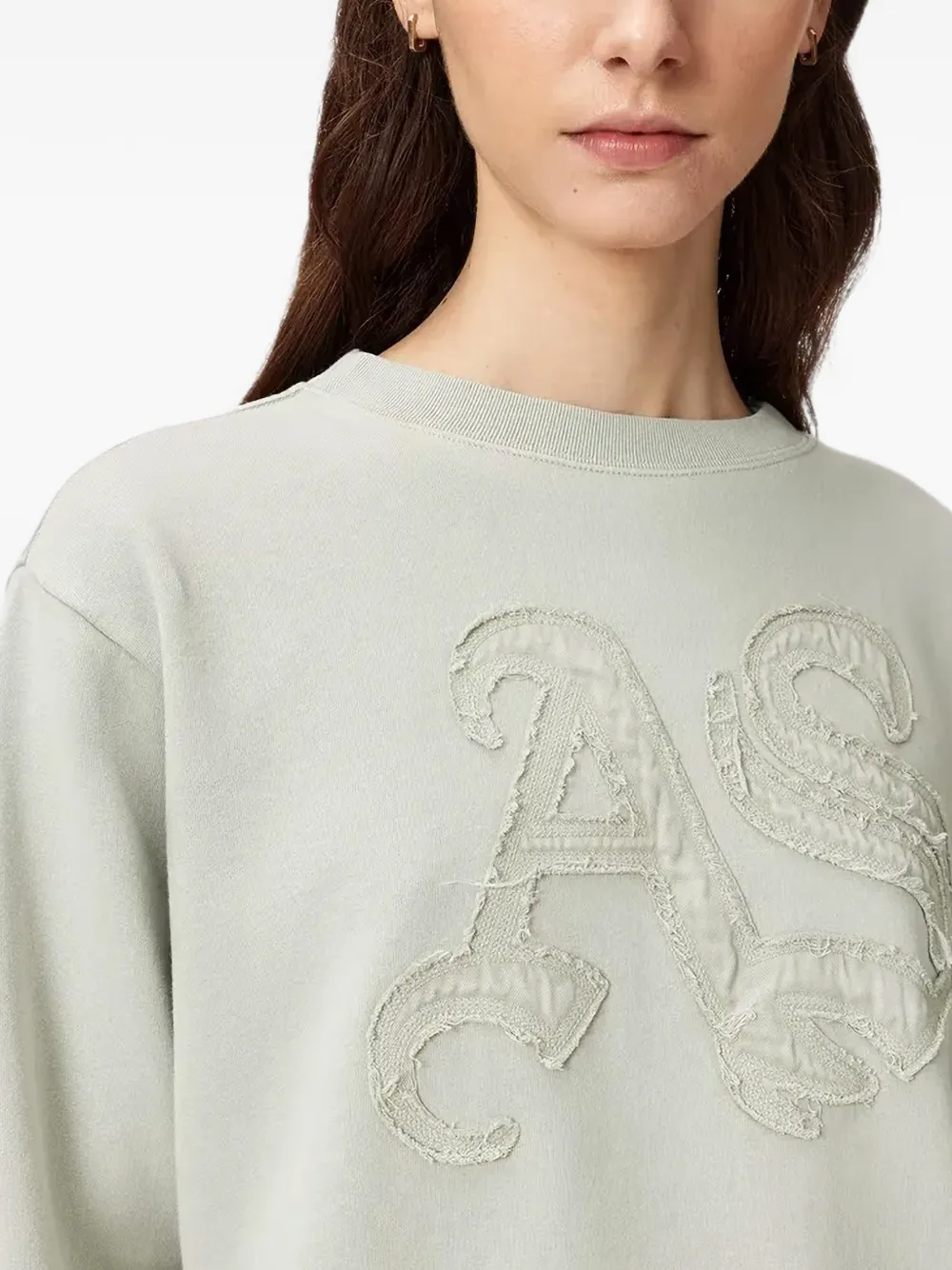 AllSaints Insignia Pippa sweater met logo-applicatie Groen