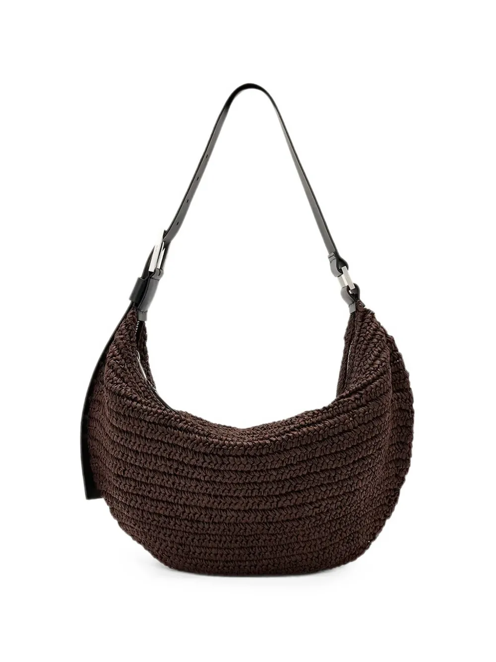 AllSaints Luna woven-design leather-strap shoulder bag - Brown
