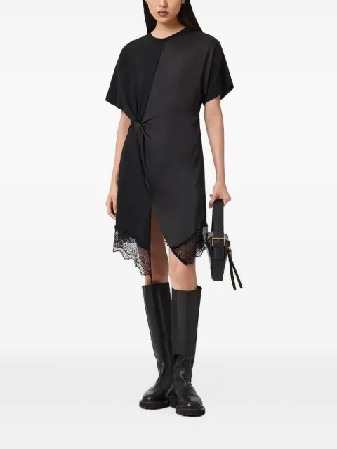 AllSaints lace-trim twisted dress
