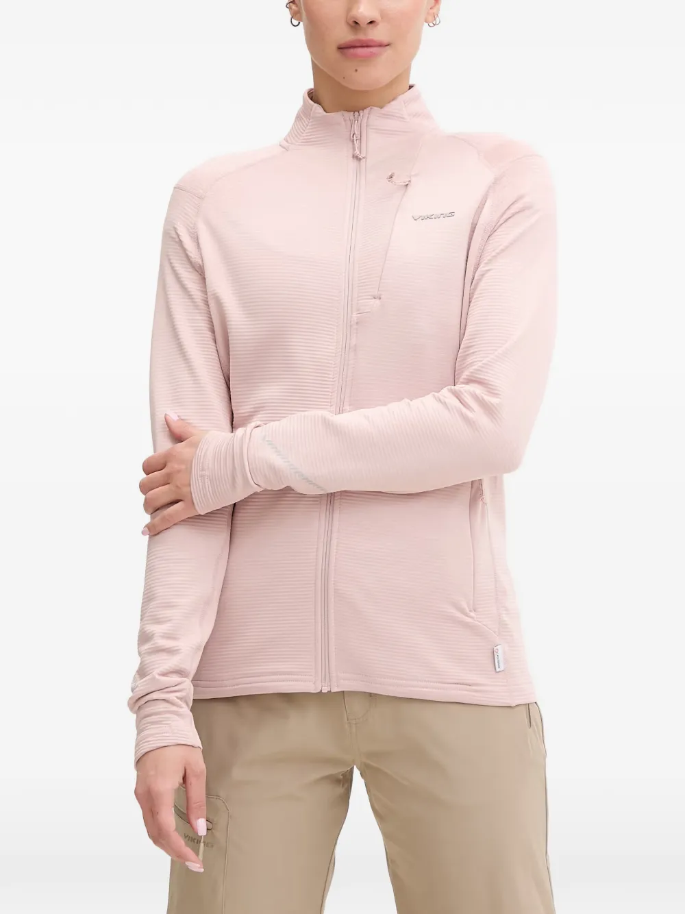 Viking Birger zip-up ribbed jacket - Rosa