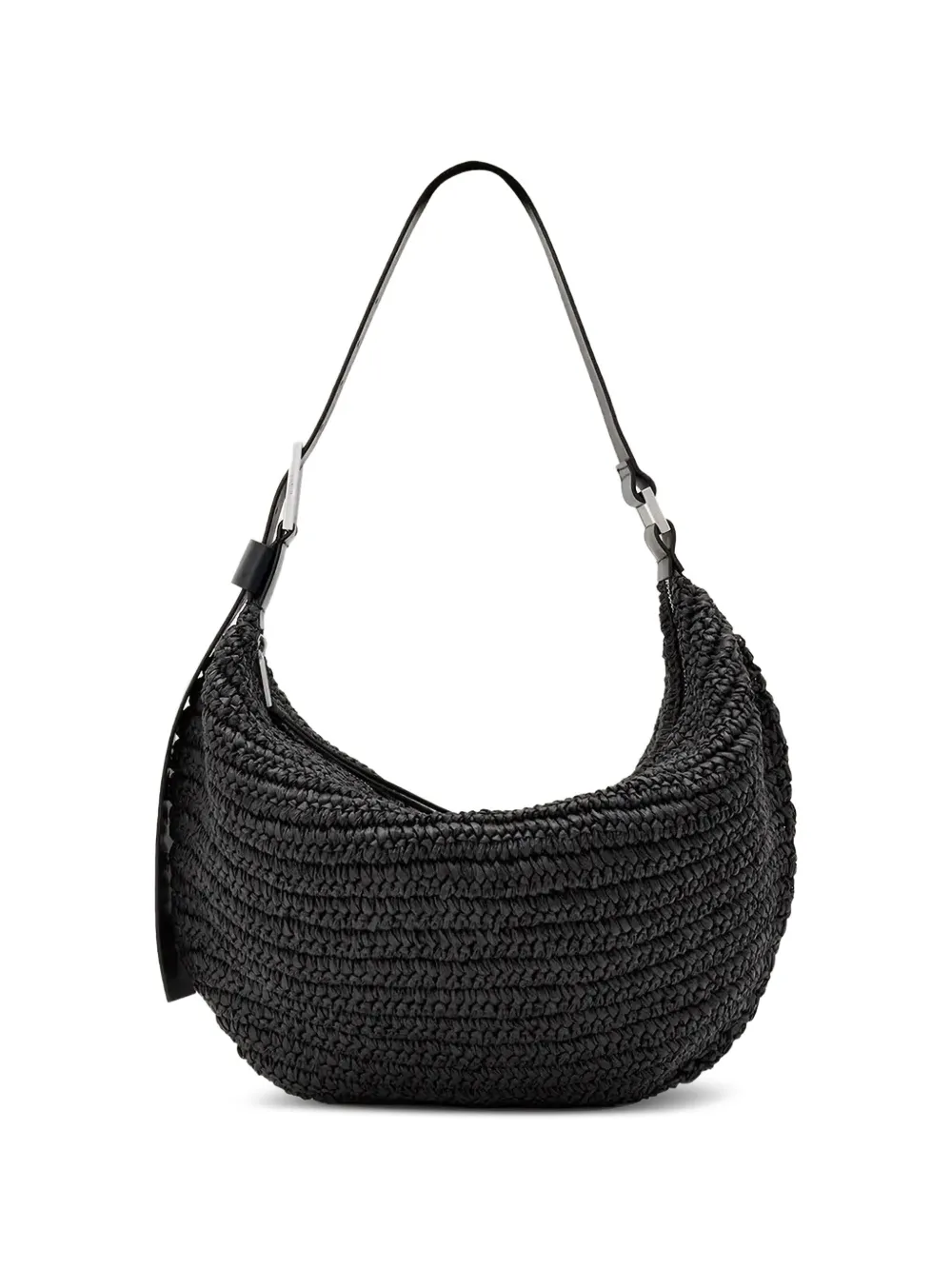 AllSaints Luna woven leather shoulder bag - Black