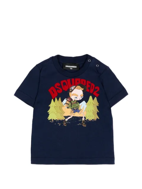 DSQUARED2 KIDS graphic-print press-stud T-shirt