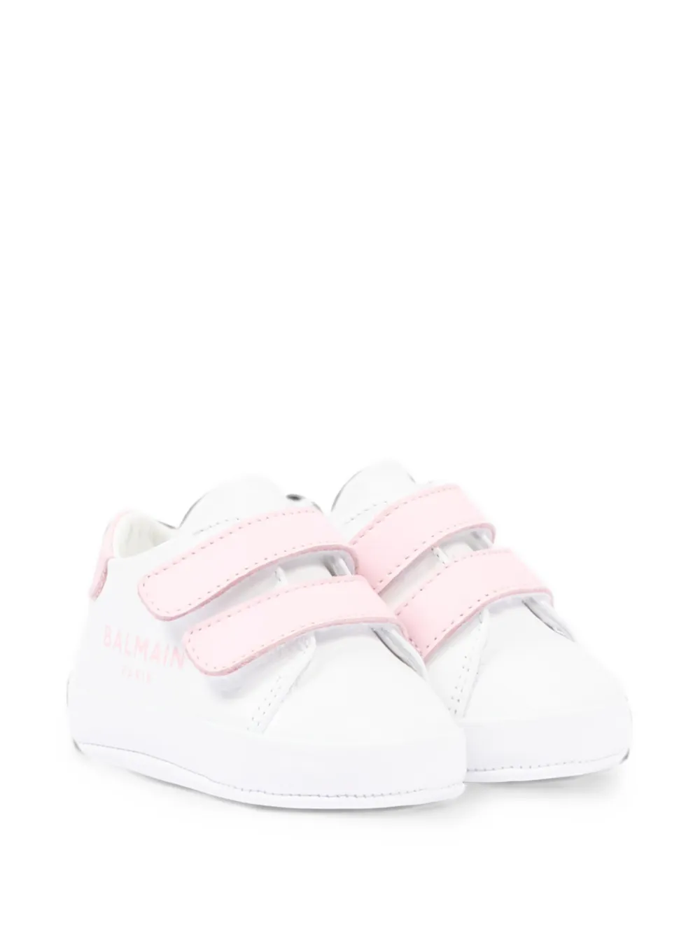 Balmain Kids Sneakers in pelle con strappo - Bianco