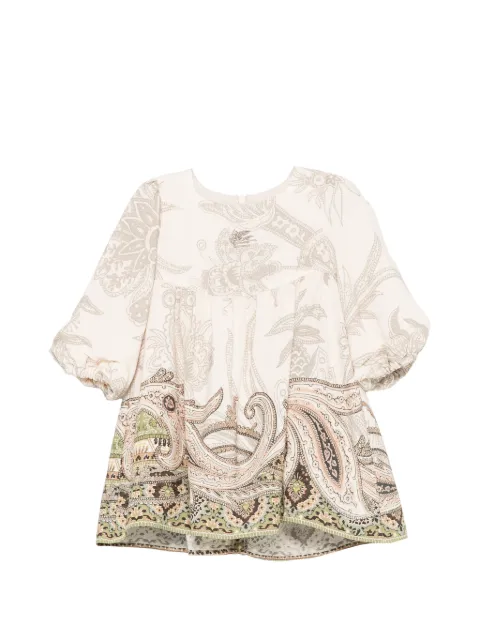 ETRO KIDS 佩斯理印花泡泡袖连衣裙