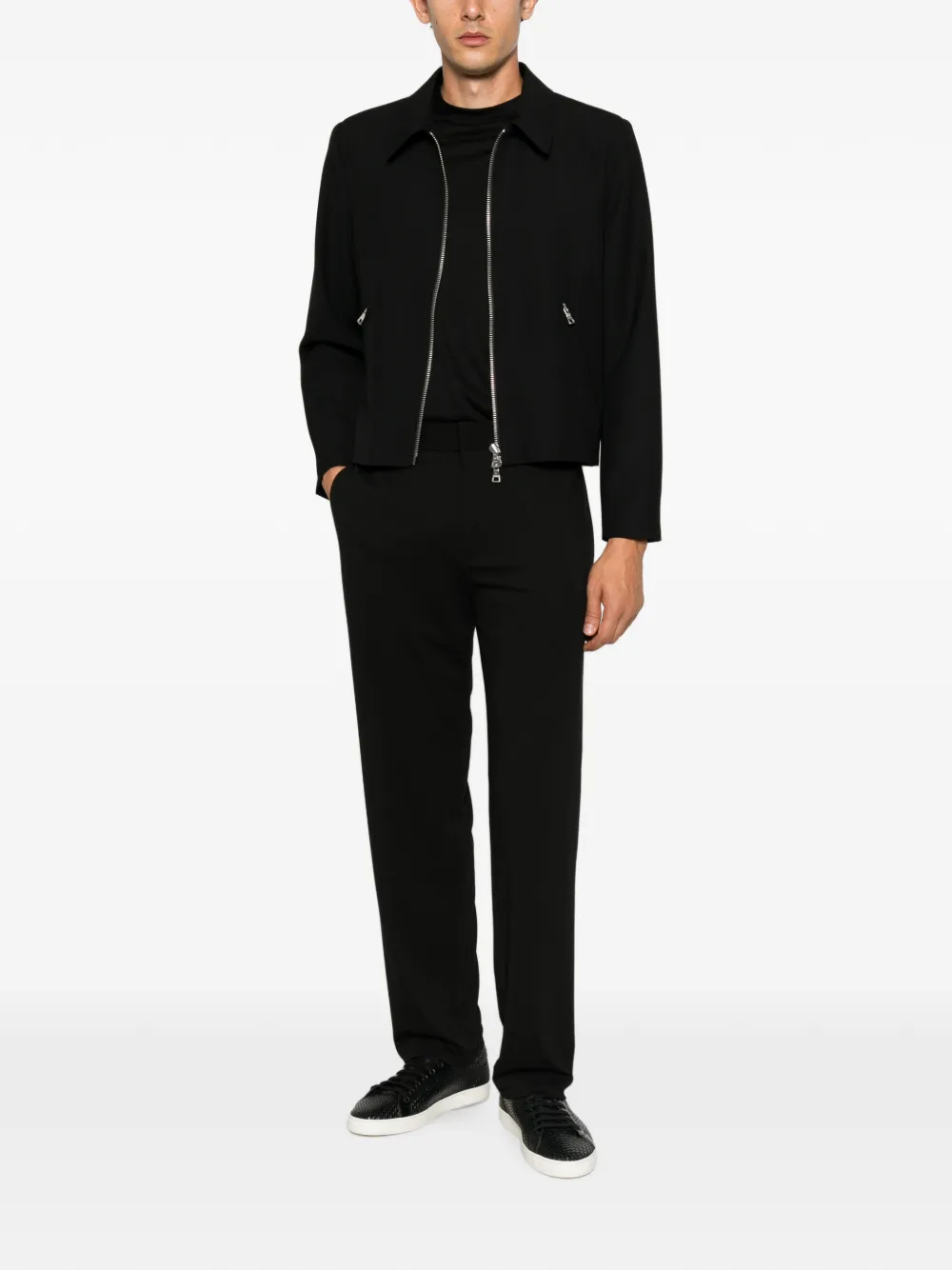 Emporio Armani Straight broek met riemlussen Zwart